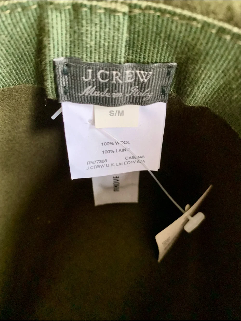 J. Crew Olive Green Wool Fedora Hat